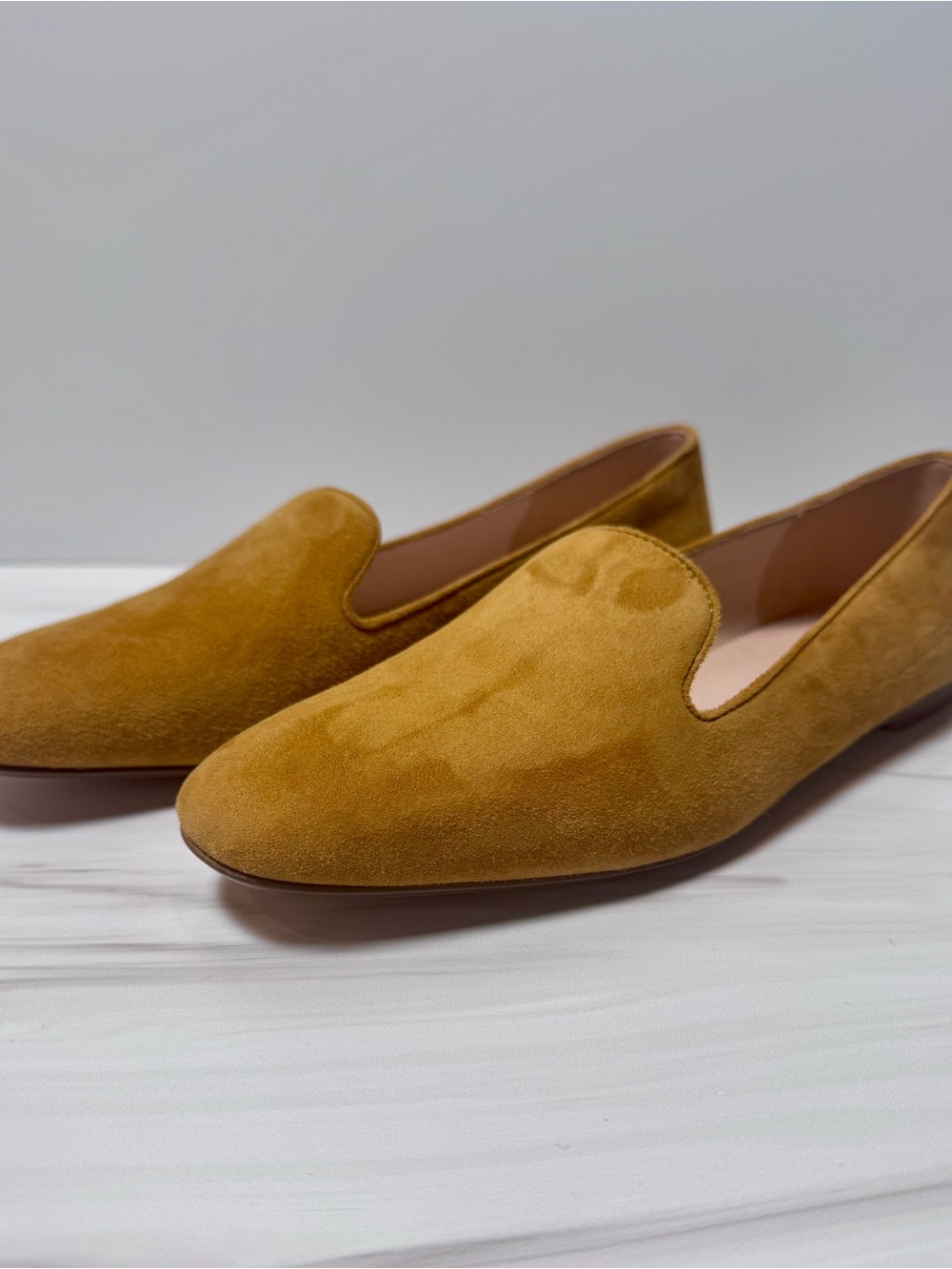 J.Crew Suede Smoking Loafers Cider Tan Mustard Yellow Flats 8.5
